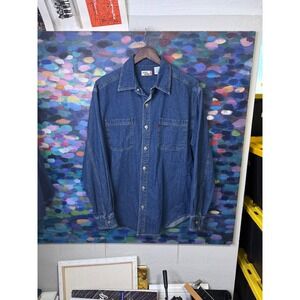 Levis Jeans Mens Denim Button Down Shirt Medium Wash Blue  NWT Size M